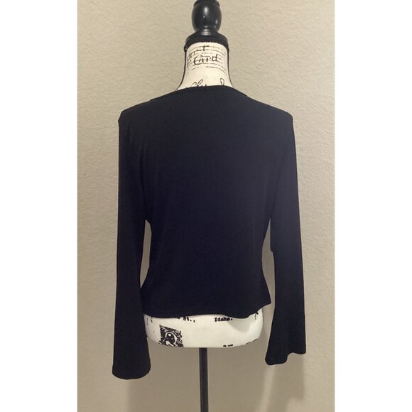 Shein Black Long-Sleeve Top With Rhinestone Dragon Design Size 1XL - Picture 5 of 5